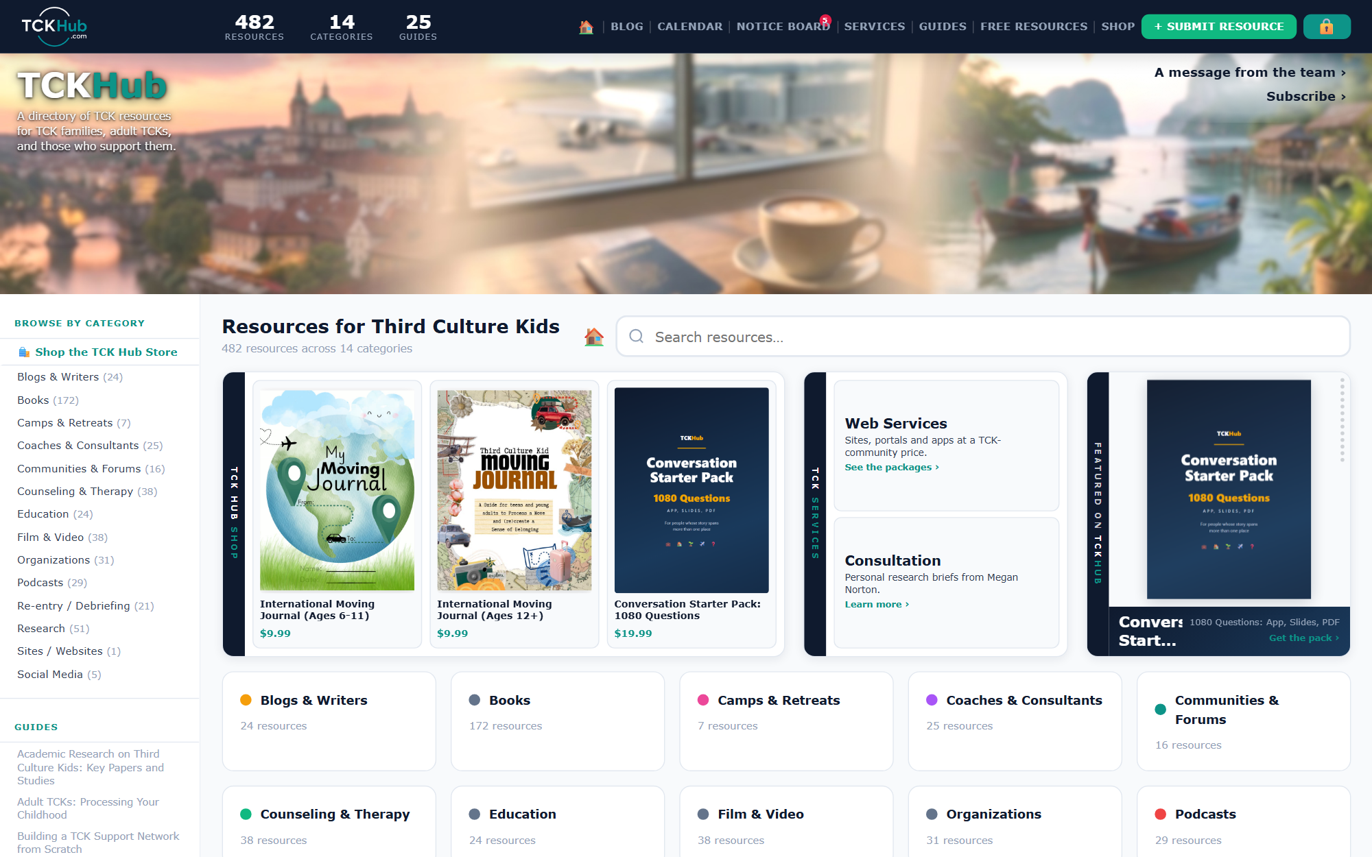 TCK Hub, Home screen